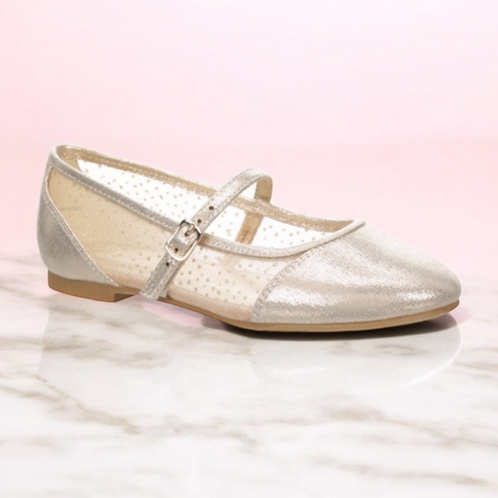 Worn 1X Cupcake gold dress shoes youth Girl’s size 4